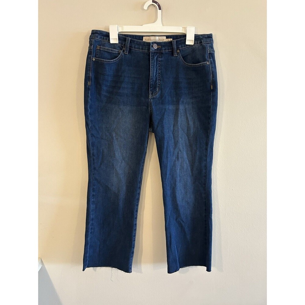 Soft Surroundings Women Dark Blue Denim Jeans Size 14P Petite